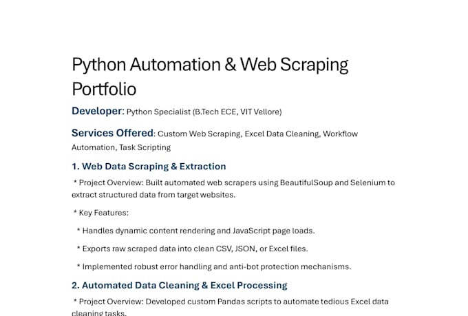 develop python scripts for web scraping, data cleaning, and task automation